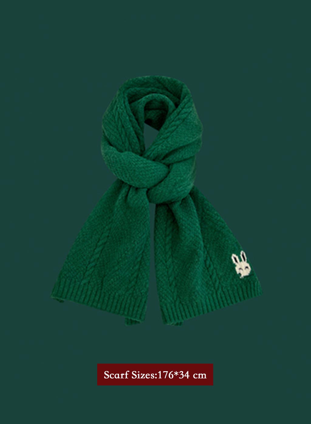 Winter Retro Warm Christmas Plaid Scarf - Celadon, OS image