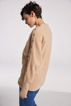 Buttoned-Sleeve Pure Yak Wool Sweater image 2