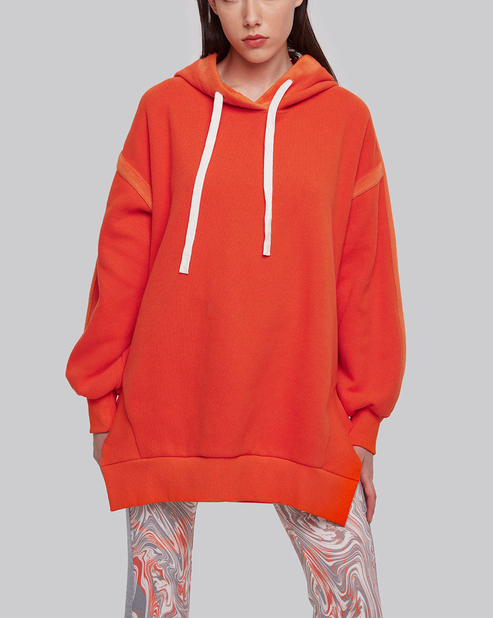 Irregular-Hem Long Hoodie image 1
