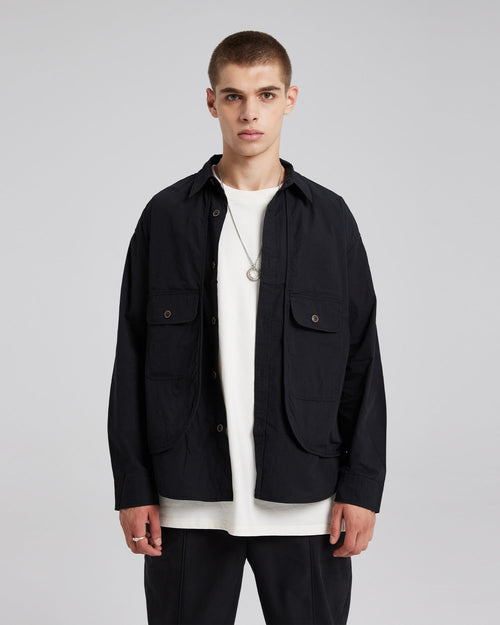 All-Black Cotton Overshirt image 1