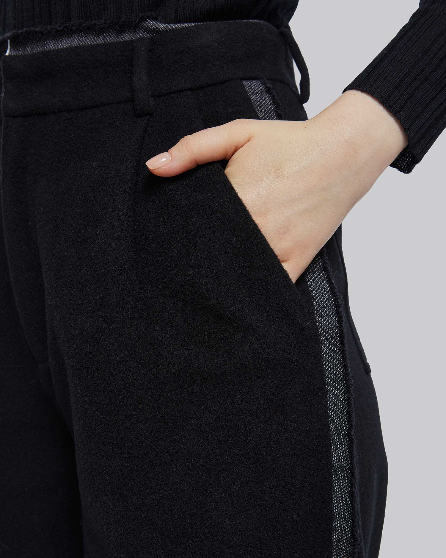 Wide-Leg Panel Wool Pants image 5