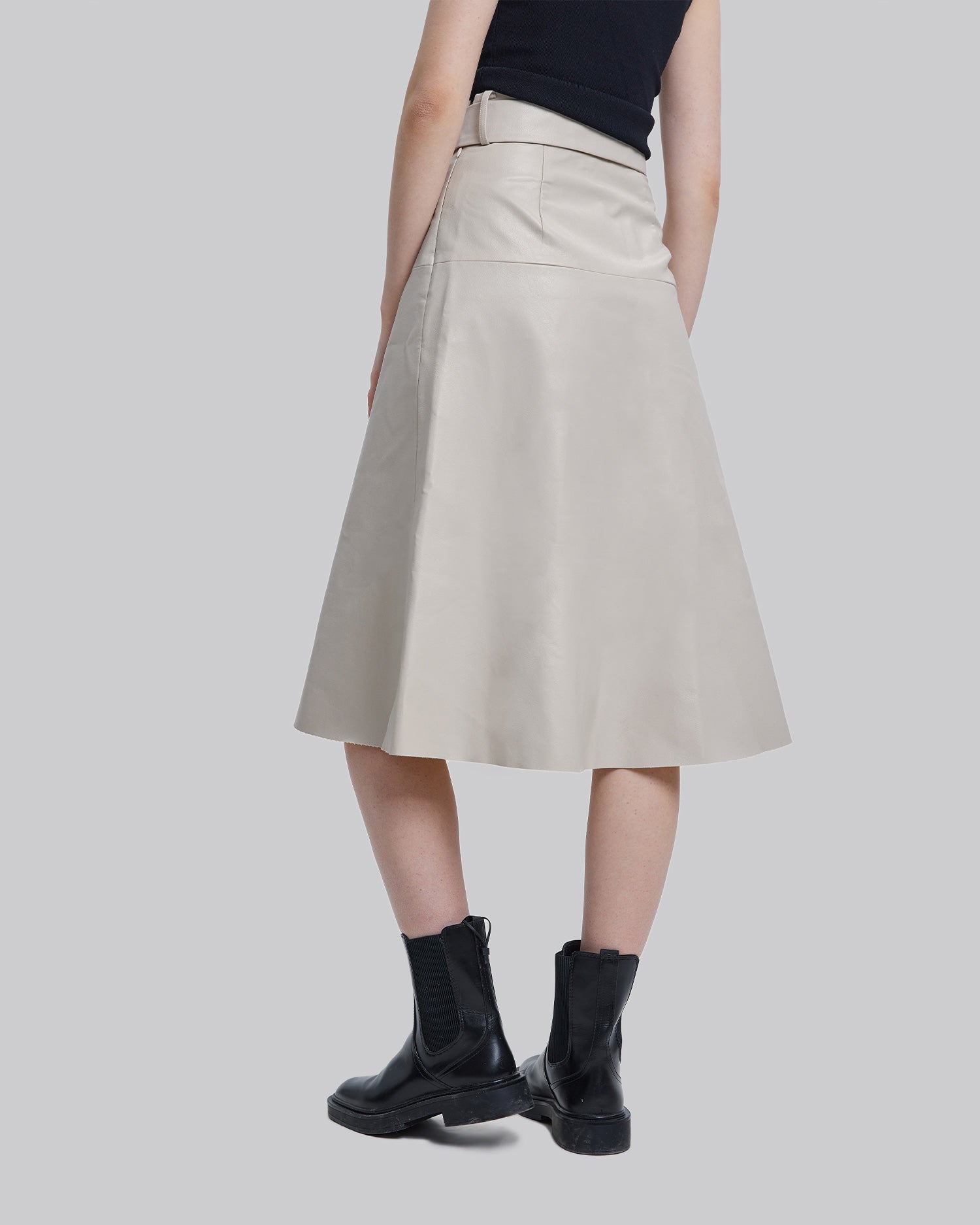 Faux Leather Belted Skirt image 4