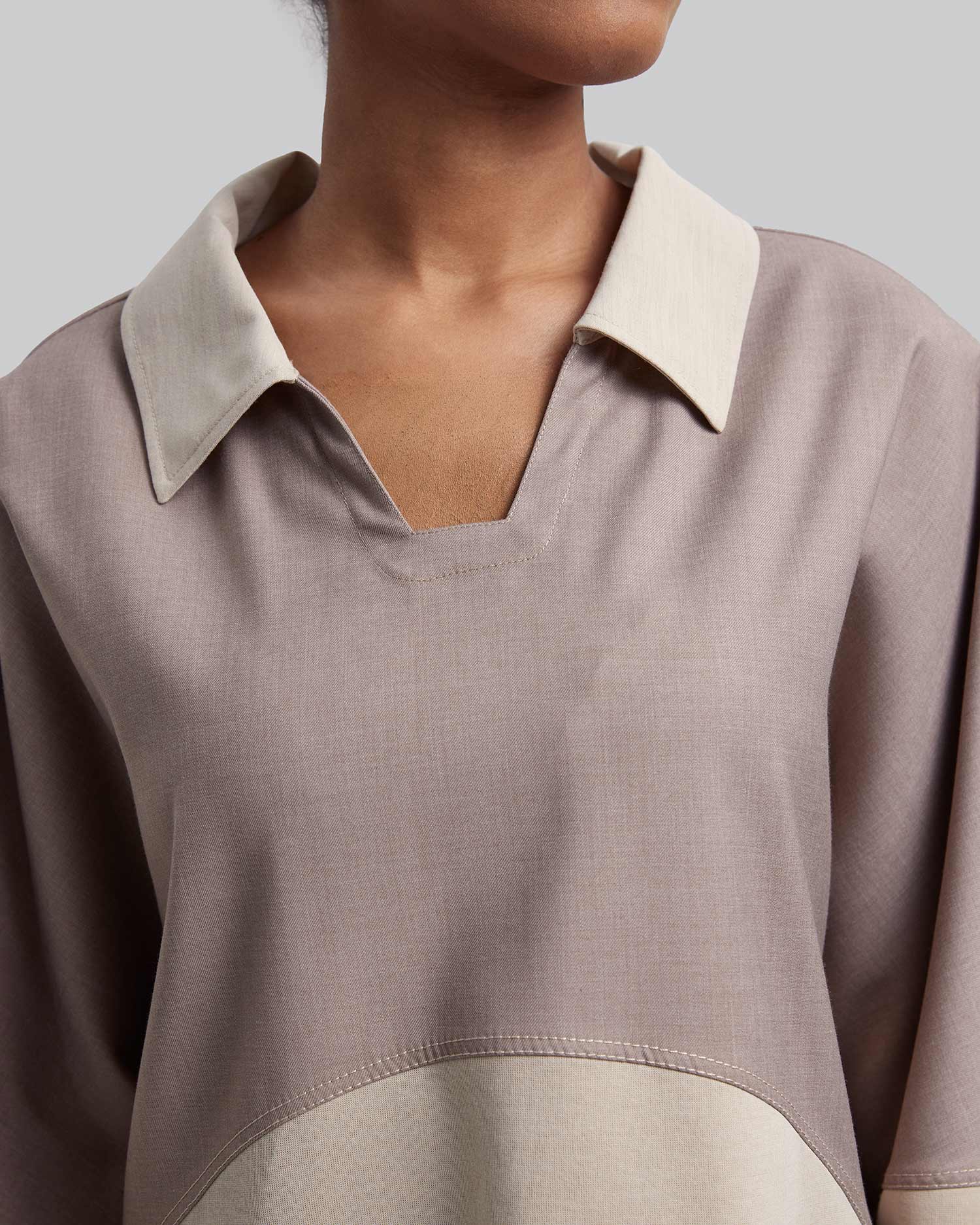 Paneled V-Neck Polo image 3