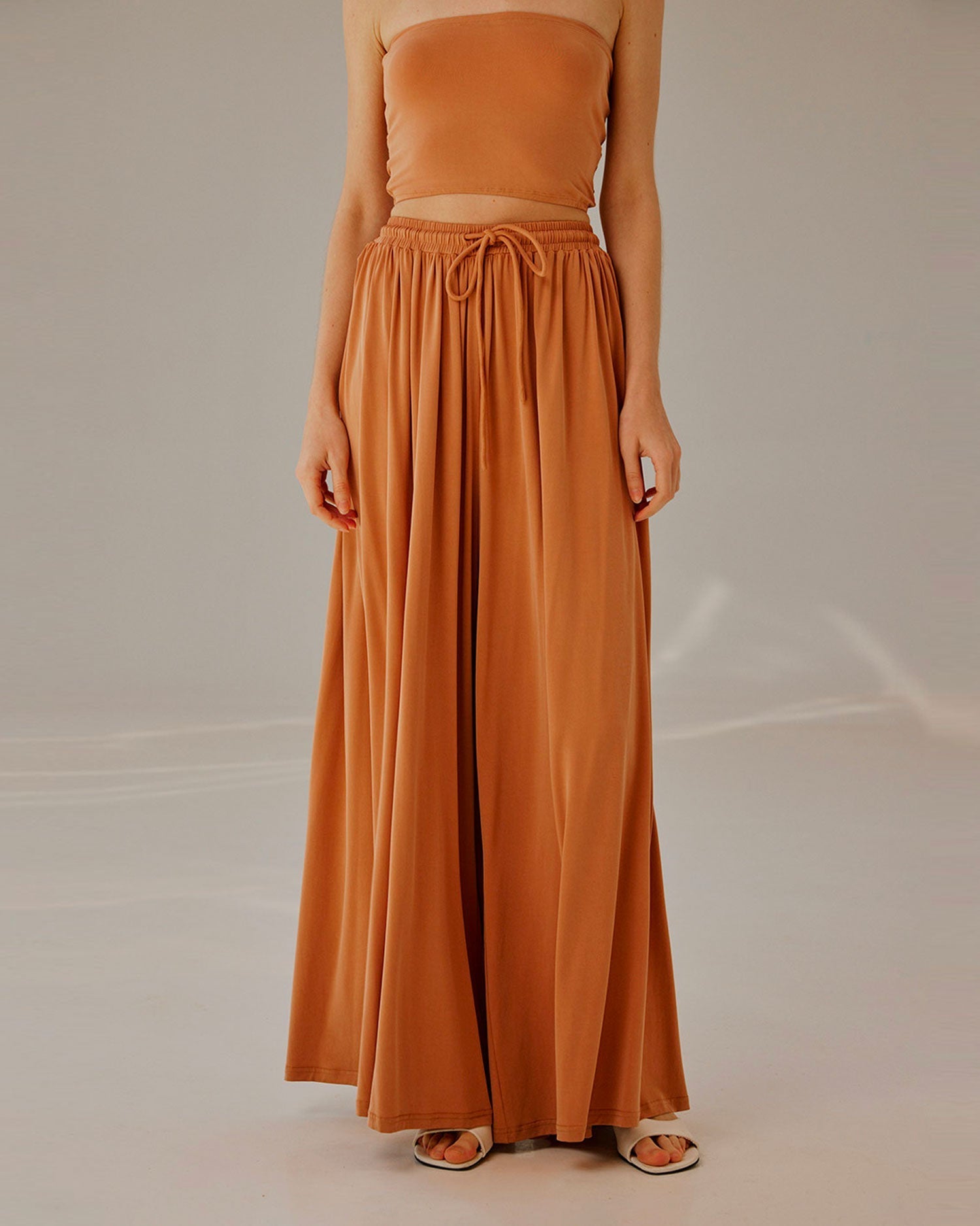 Cropped Strapless Top Set - Orange, L image