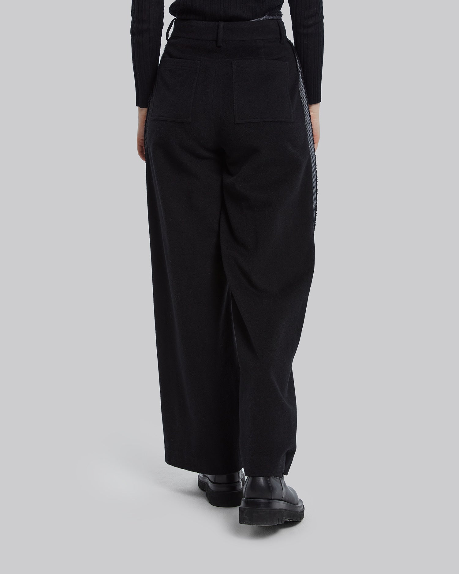 Wide-Leg Panel Wool Pants image 4
