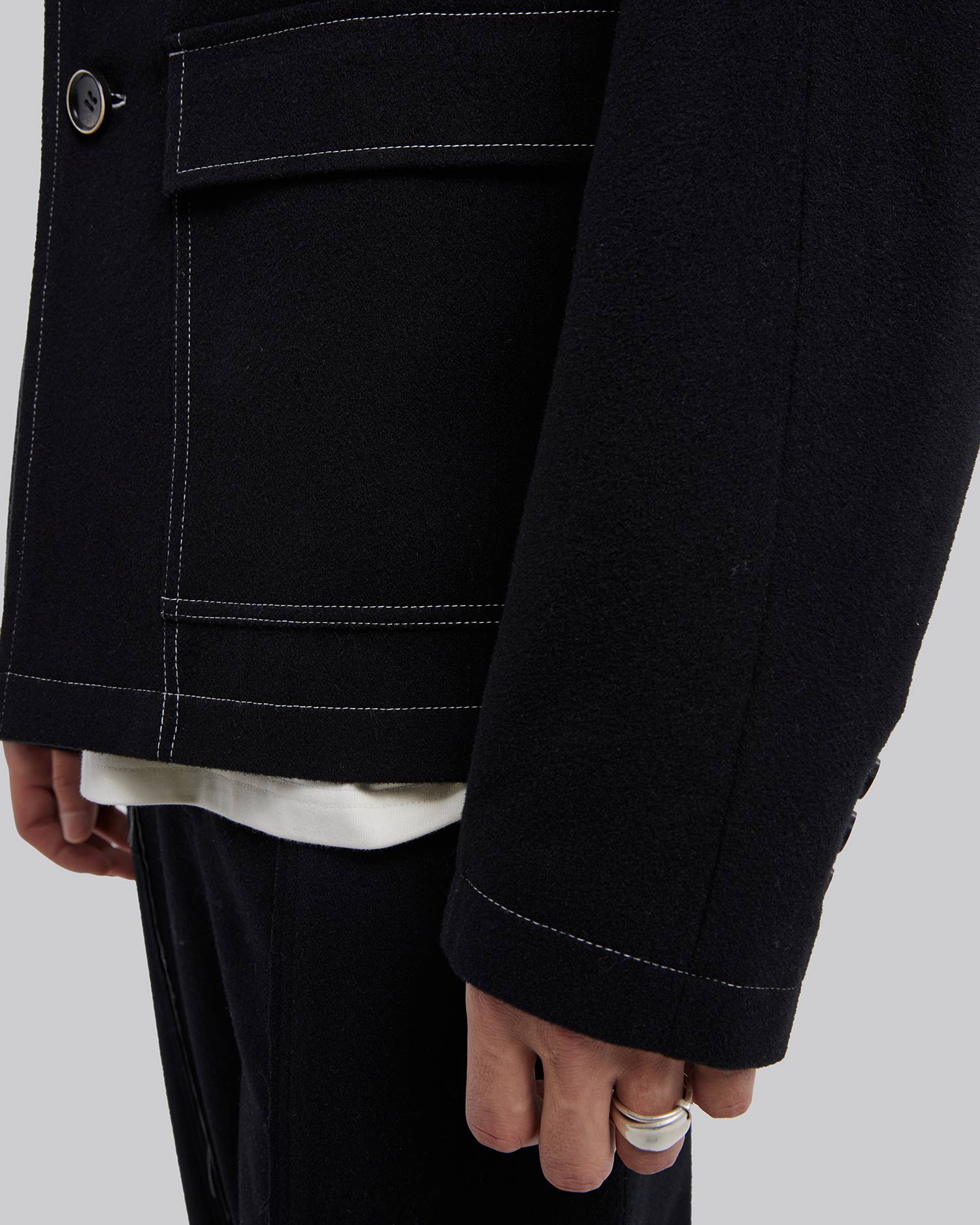 1 × Exposed Seam Wool Blazer image 5