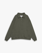 Plain Half-Zip Sweatshirt - Green, S image