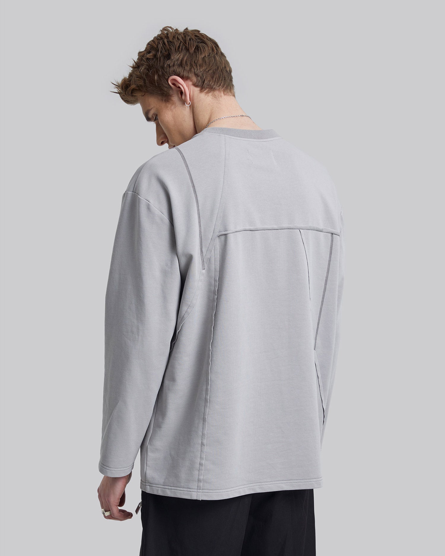 Geometric Seam Crewneck Sweatshirt image 4