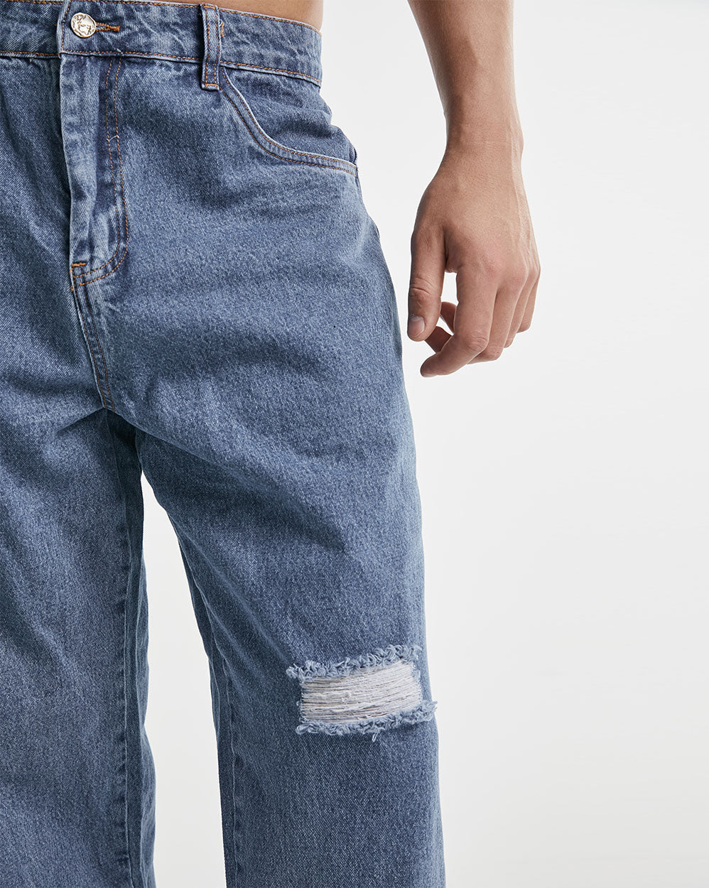 Stylish Bleached Ripped Jeans image 4