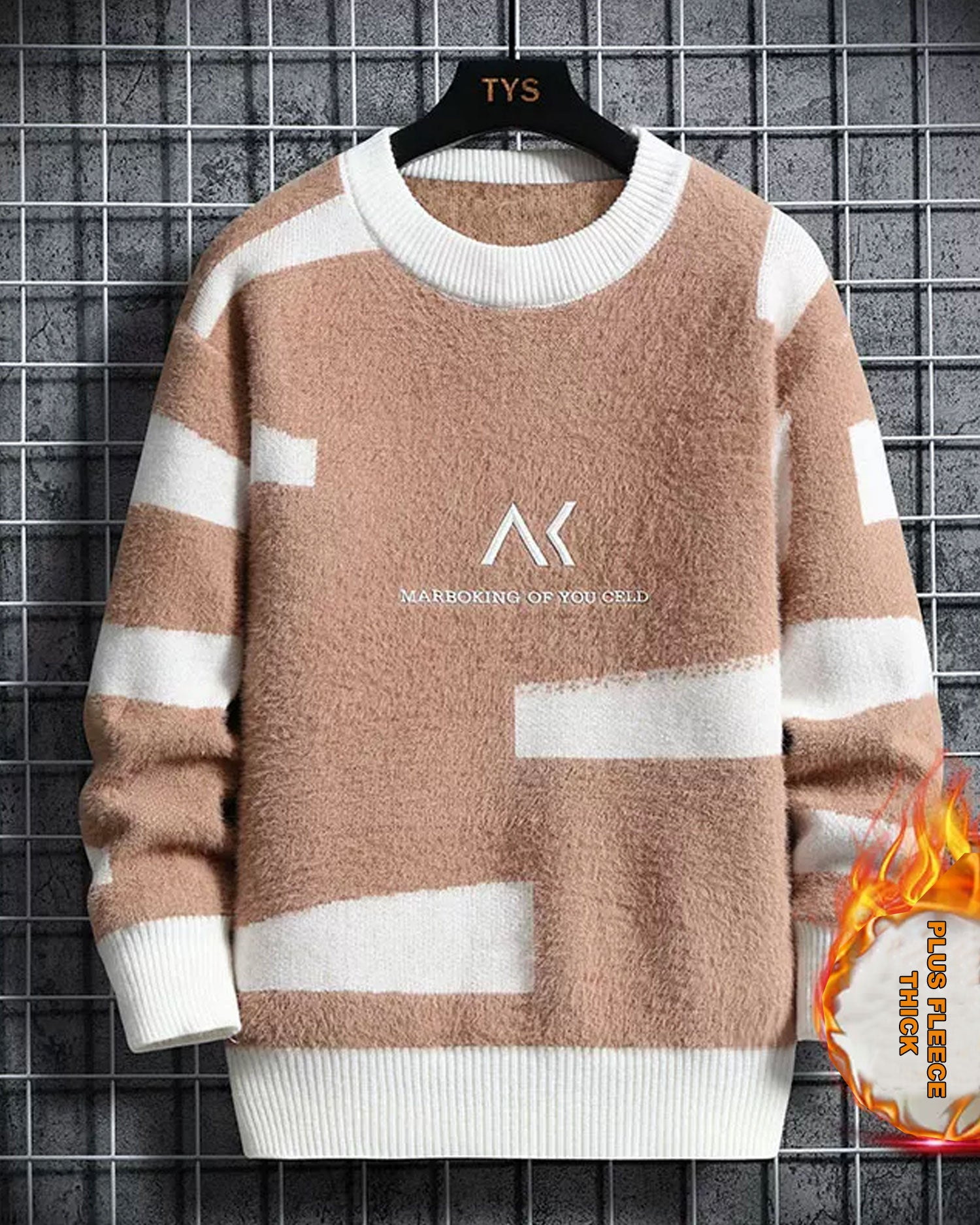 Two-Tone Crewneck Knit Jumper - Silver Pink, XXL image