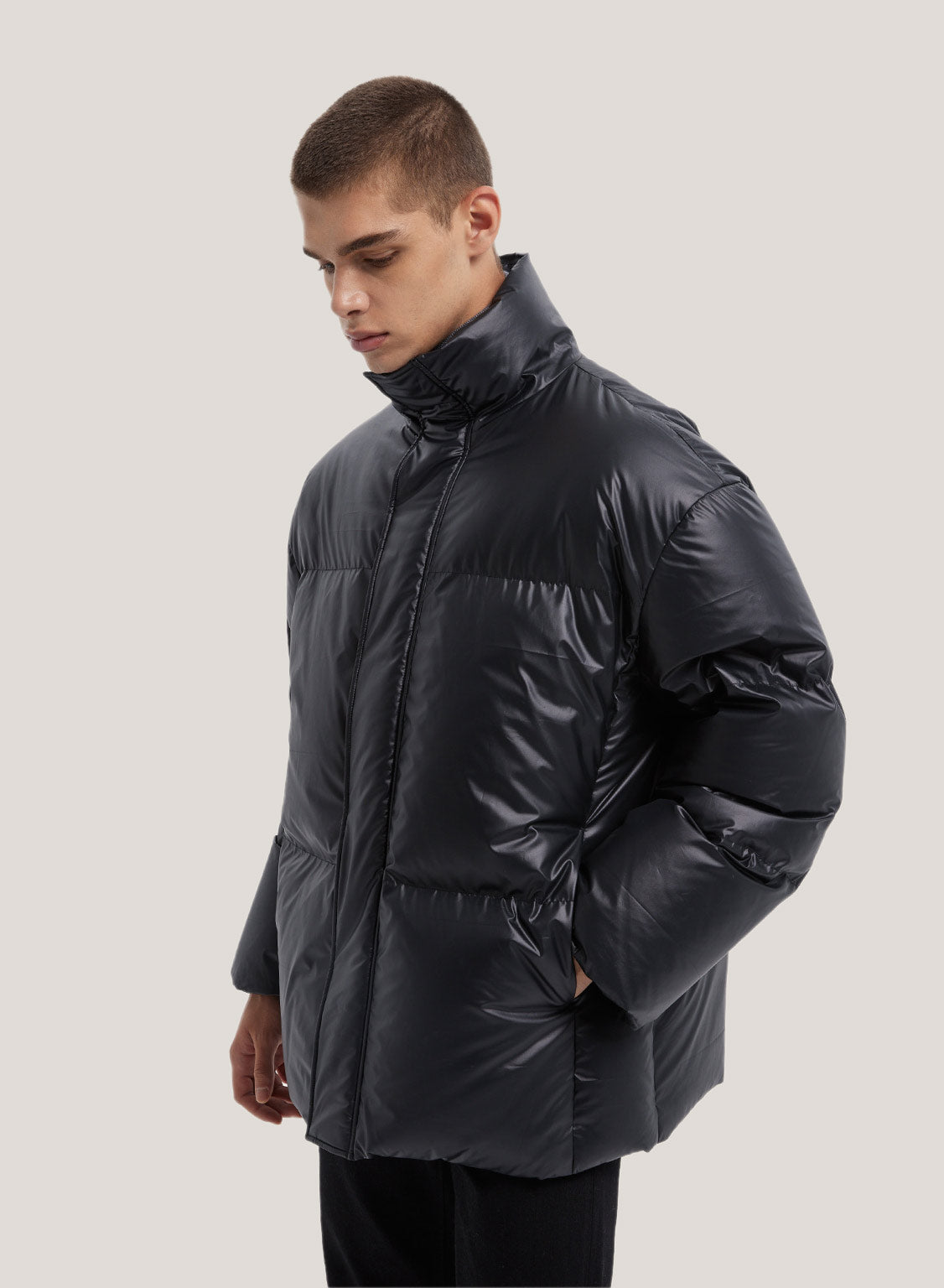 High Collar Quilted Jacket image 2
