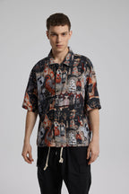 1 × Graphic Short-Sleeve Shirt - Black Print, M image