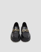 Shiny Leather Loafers With Chain image 1