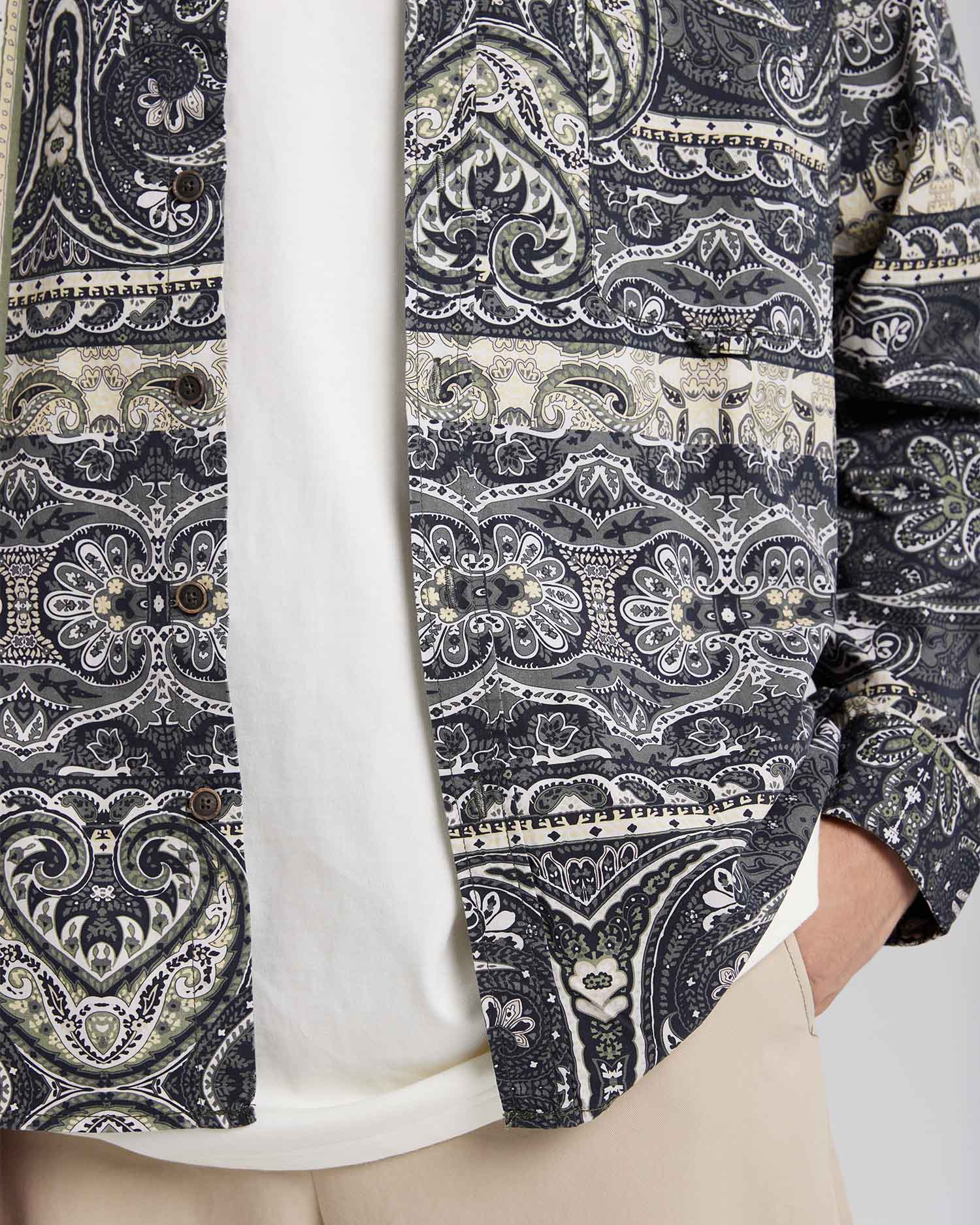 Gold &amp; Black Cotton Patterned Shirt image 4