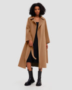 Wool Wrap Coat - Coffee, S image