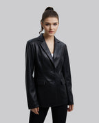 Faux-Leather Long Jacket image 2