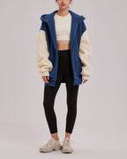 Hooded Terry Contrast Jacket - Lapis Splice, XXL image