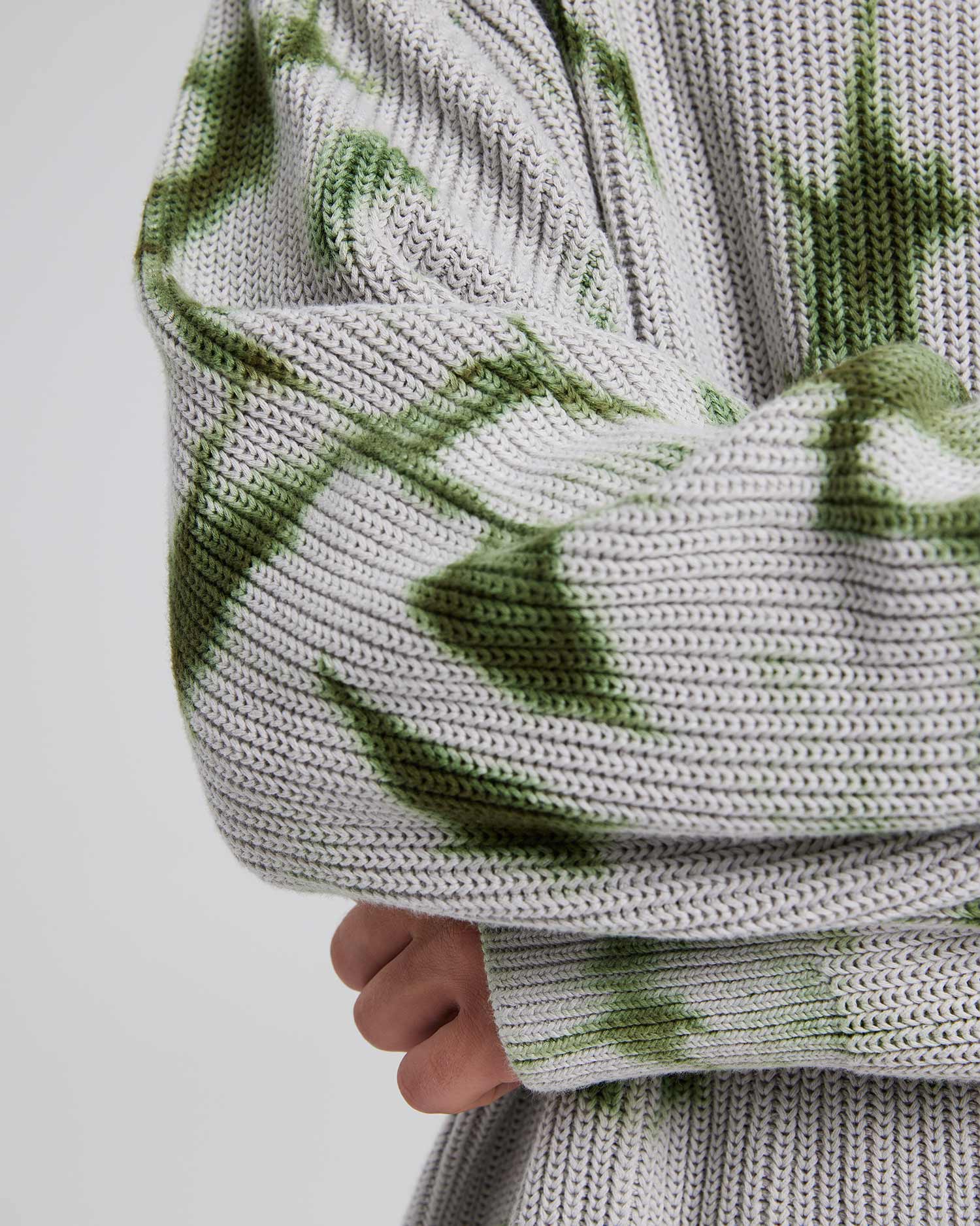 Cotton Pull-Over in Green &amp; Grey image 4