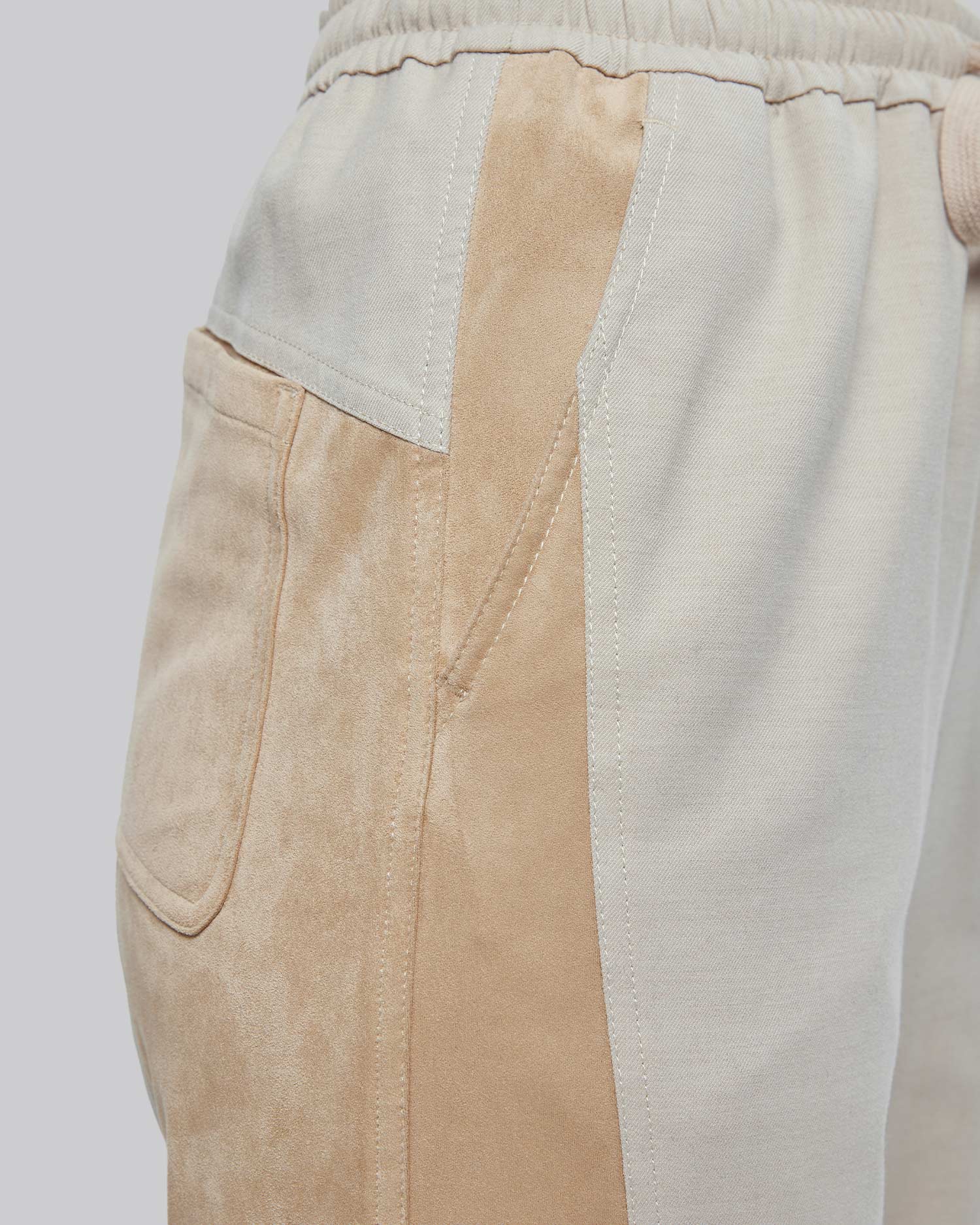 Suede & Wool Panel Pants image 5