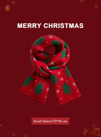 Soft &amp; Warm knitted Christmas scarf - Burgundy Red, OS image