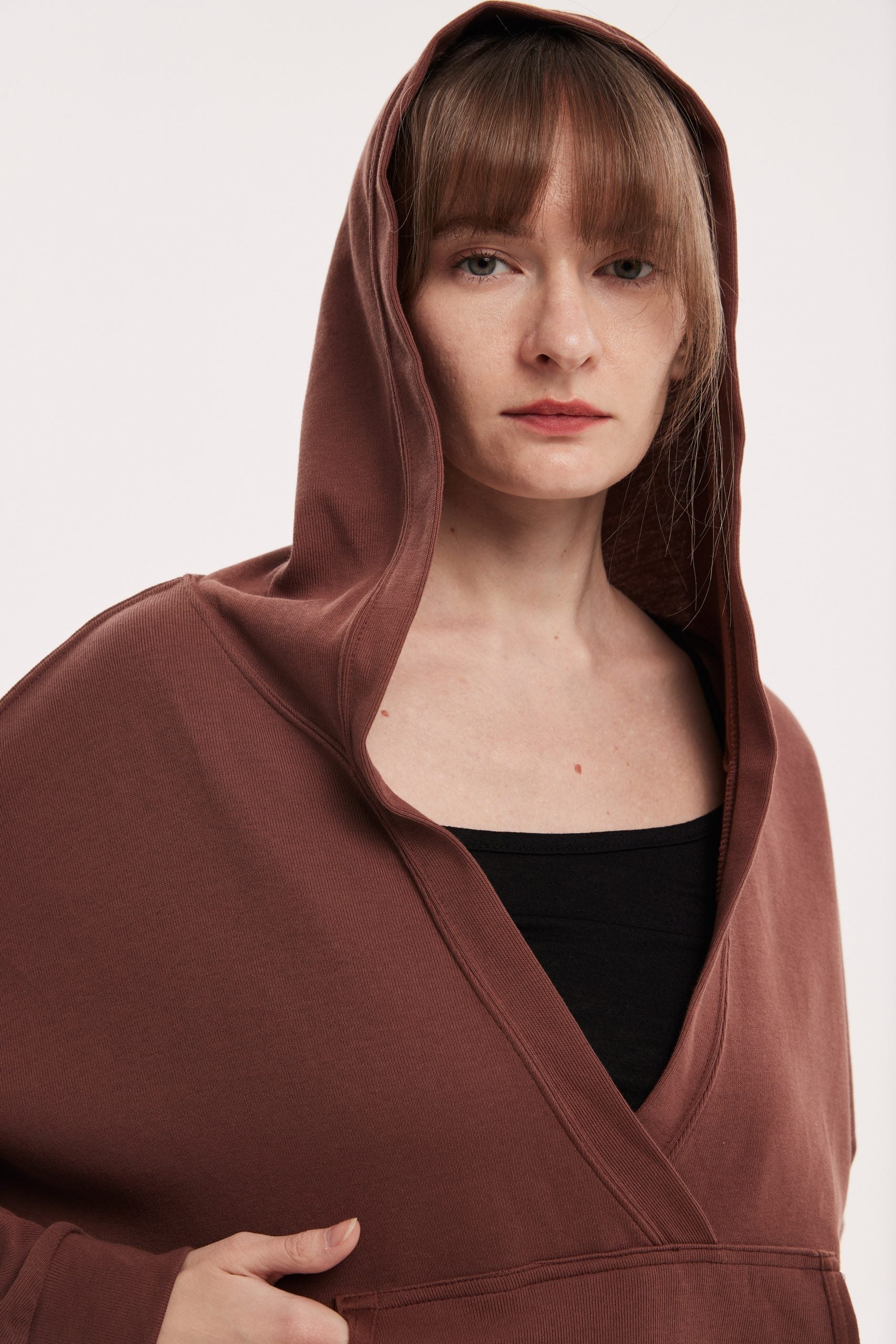 V-Neck Plain Hoodie image 3