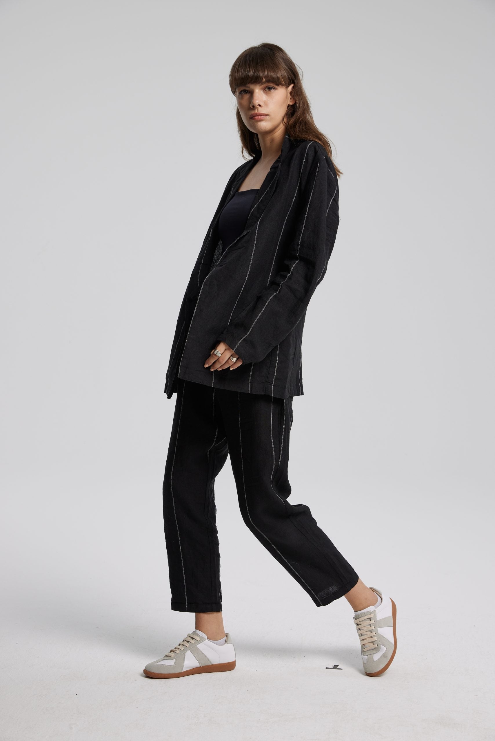 1 × Linen Striped Trousers image 4