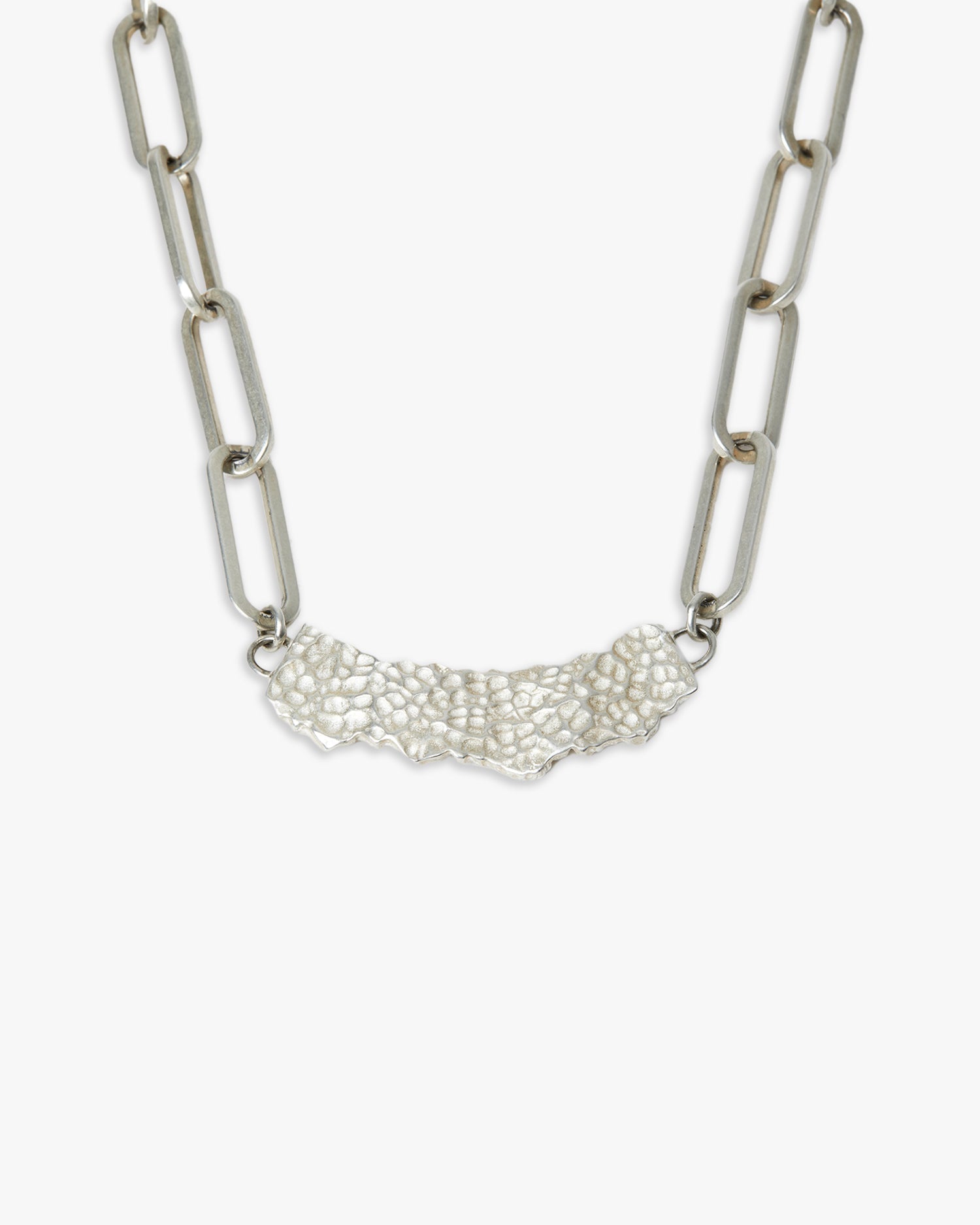 Silver Chain with Rough-Cut Plate image 5