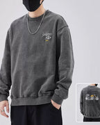 Vintage Crewneck Cotton Sweatshirt - Ash, M image