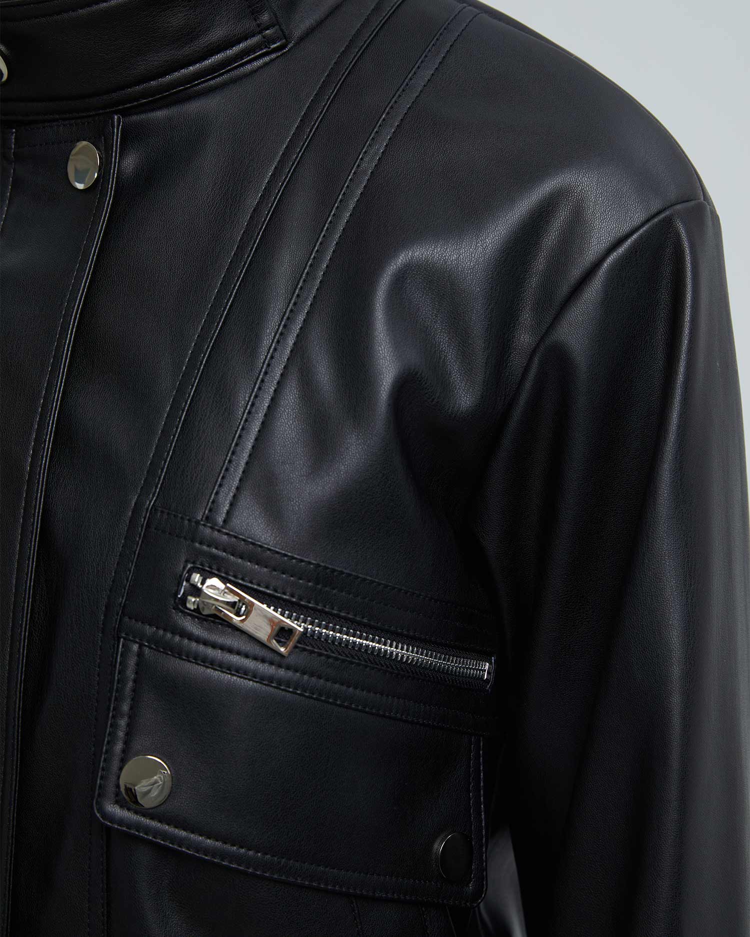 Faux-Leather Biker Jacket image 4