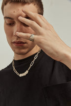 1 X Silver Rough-Cut Ring image 1