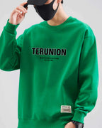 Letter Detail Cotton Sweatshirt - Green, XXL image