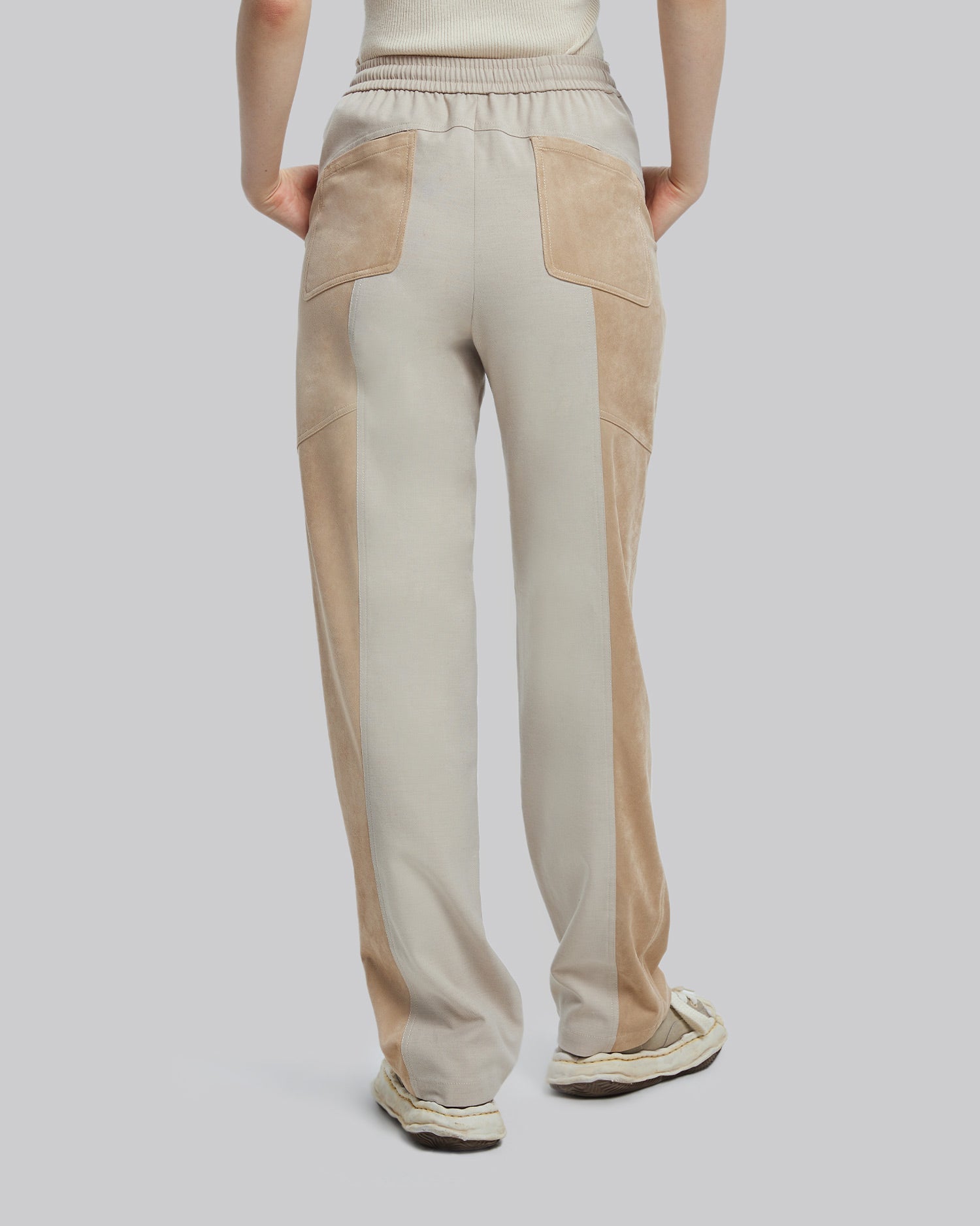 Suede & Wool Panel Pants image 4
