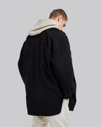 Black Oversized Wool Overshirt image 4