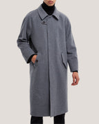 Concealed Placket Wool-Cashmere Coat - Grey, L image