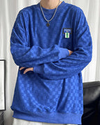Plaid Jacquard Crewneck Sweatshirt image 1