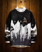 Knitted Crewneck Christmas Jumper - Black, XL image