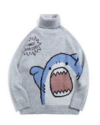 Knitted Crewneck Shark Jumper - Gainsboro, XXXL image