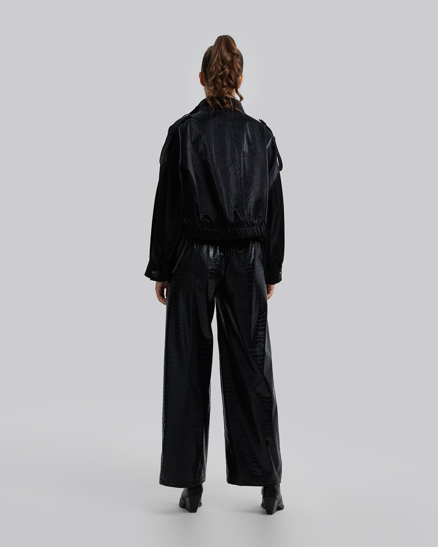 Cropped Faux-Leather Jacket image 4