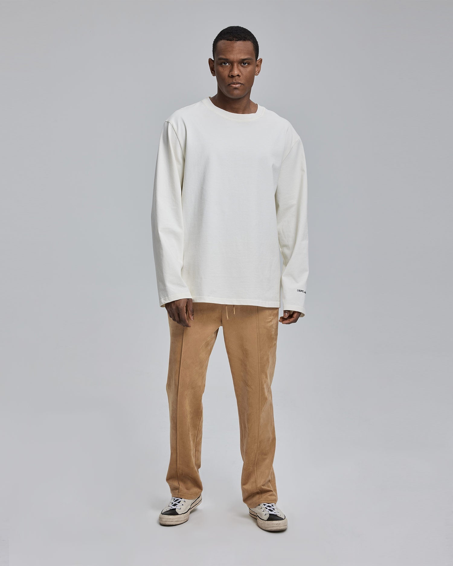 Straight Leg Suede Pants - Camel, M image