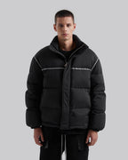 Oversize Reflective-Line Puffer Jacket image 1
