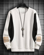 Contrast Crewneck Sweatshirt - White, XXL image