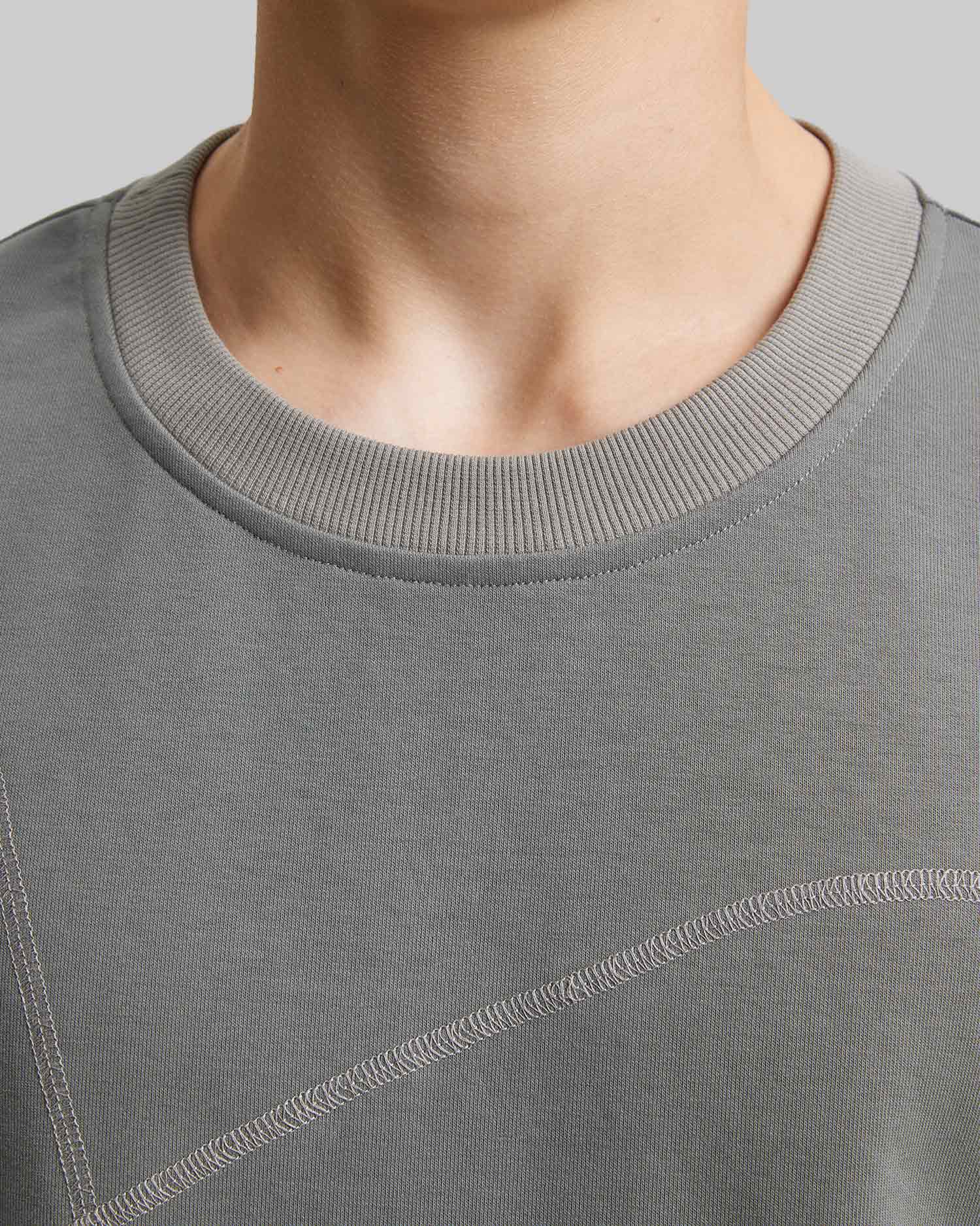 Stitch-Patterned Raw-Edge Tee image 5
