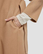 Long Notched Lapel Wrap Coat image 3