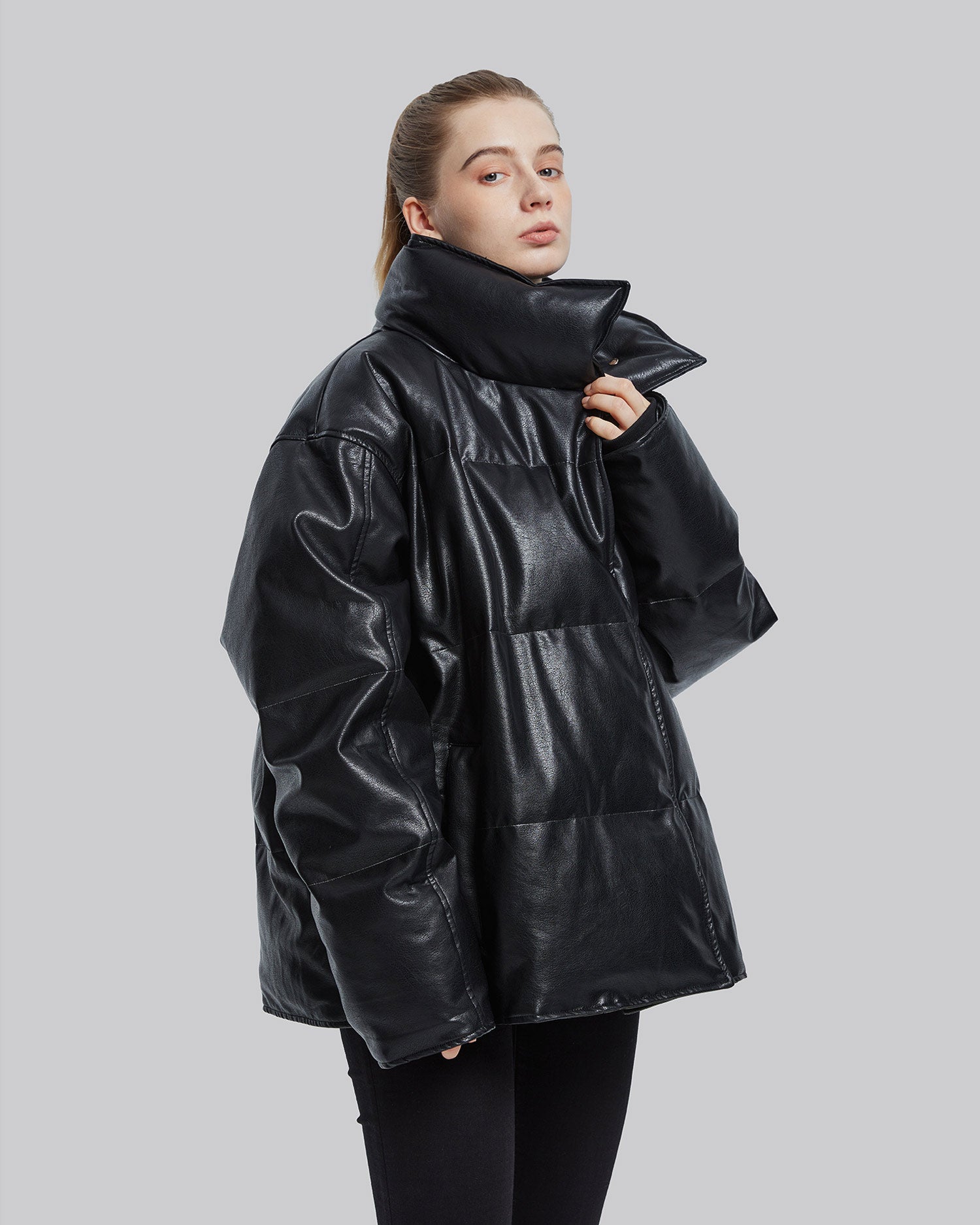 Leather-Like Down Jacket image 5