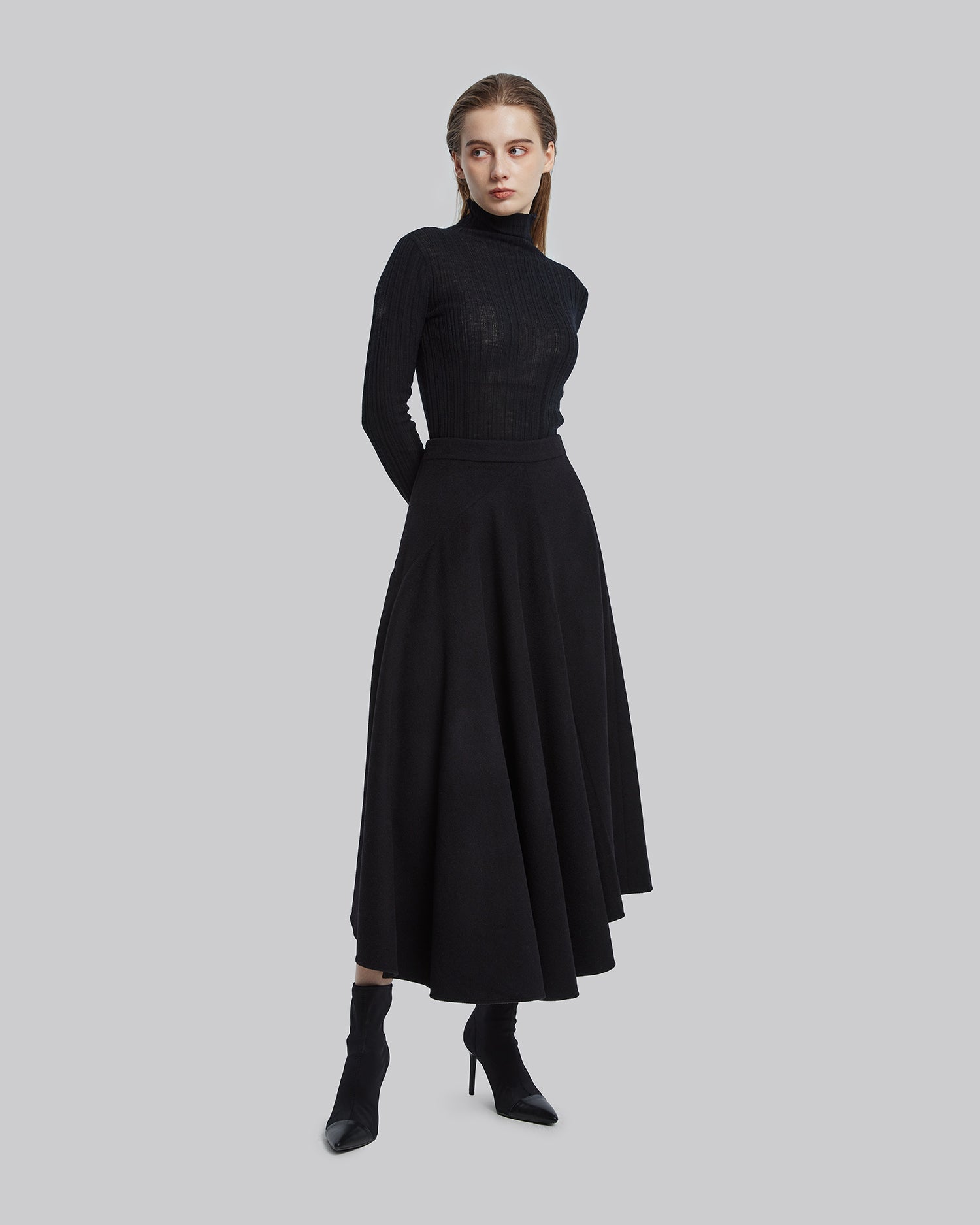Pleated Wool Skirt image 3