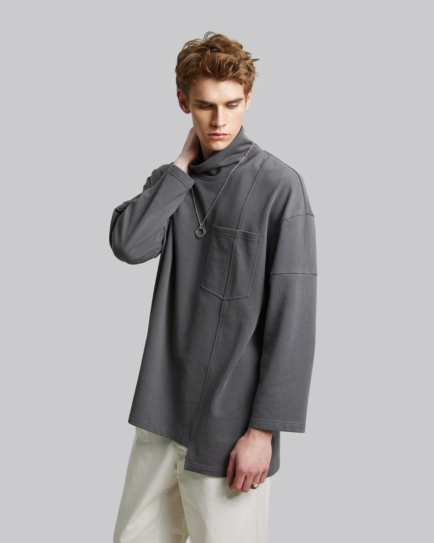 High Neck Asymmetric Sweatshirt image 3