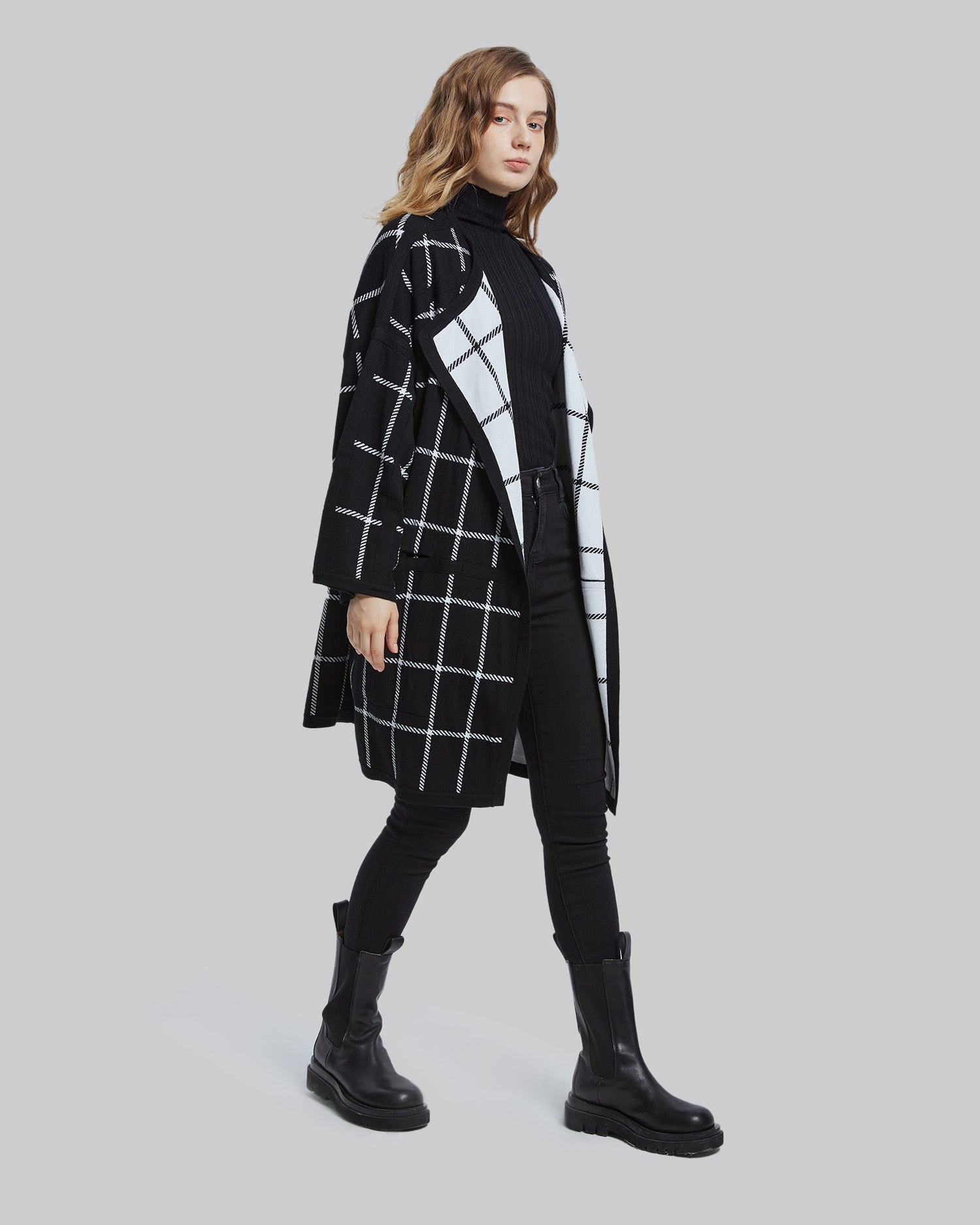 Check Pattern Long Coat image 3