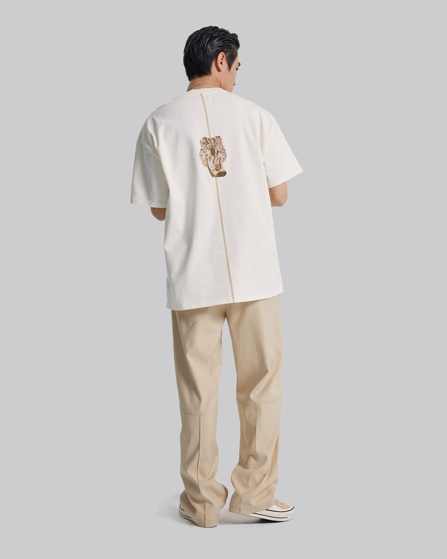 Paneled Long T-Shirt With Graphics image 3