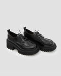 Trendy Lace-Up Loafers - Black, 5 image