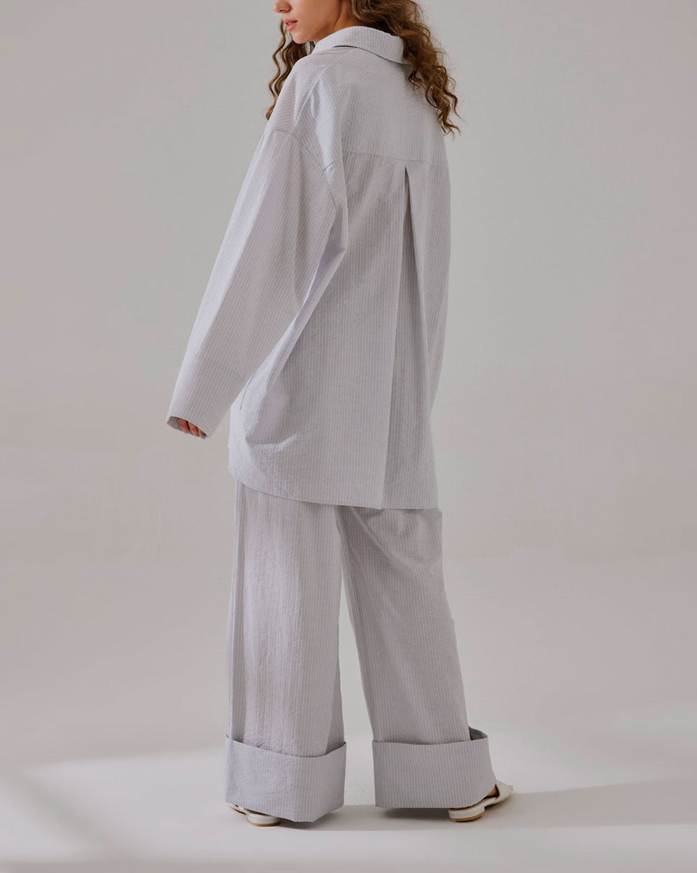 Draped Cotton Striped Set image 3